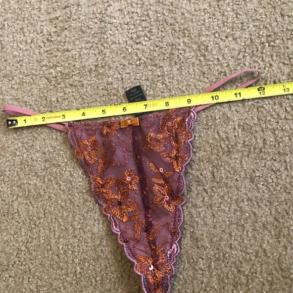 Victorias’s Secret Lingerie Top Medium And Lace G String Thong Maroon Baby Doll - Picture 7 of 13